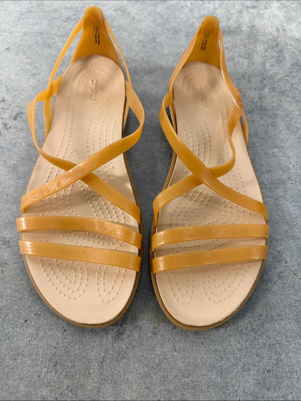 CROCS Women’s Strappy Slingback Sandals in Mustard Yellow